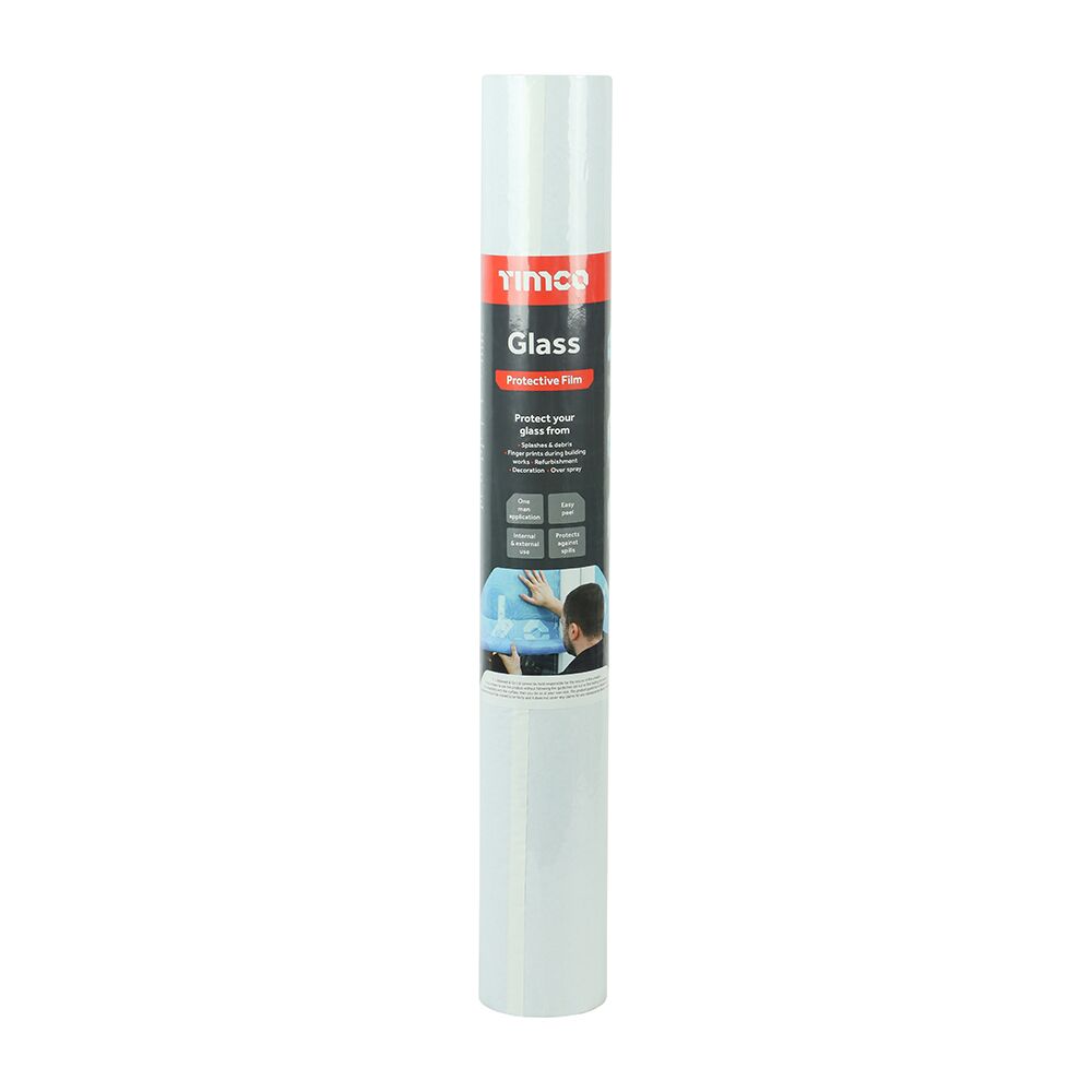 50m x 0.6m Protective Film Easy Peel Lightweight & Waterproof - For Glass