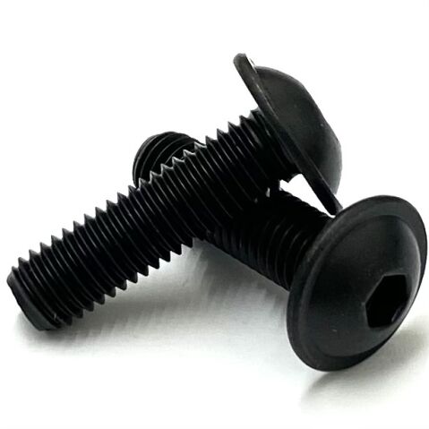 M6 x 25mm Flange Socket Button Screws, High Tensile, Self Colour, Grade 10.9