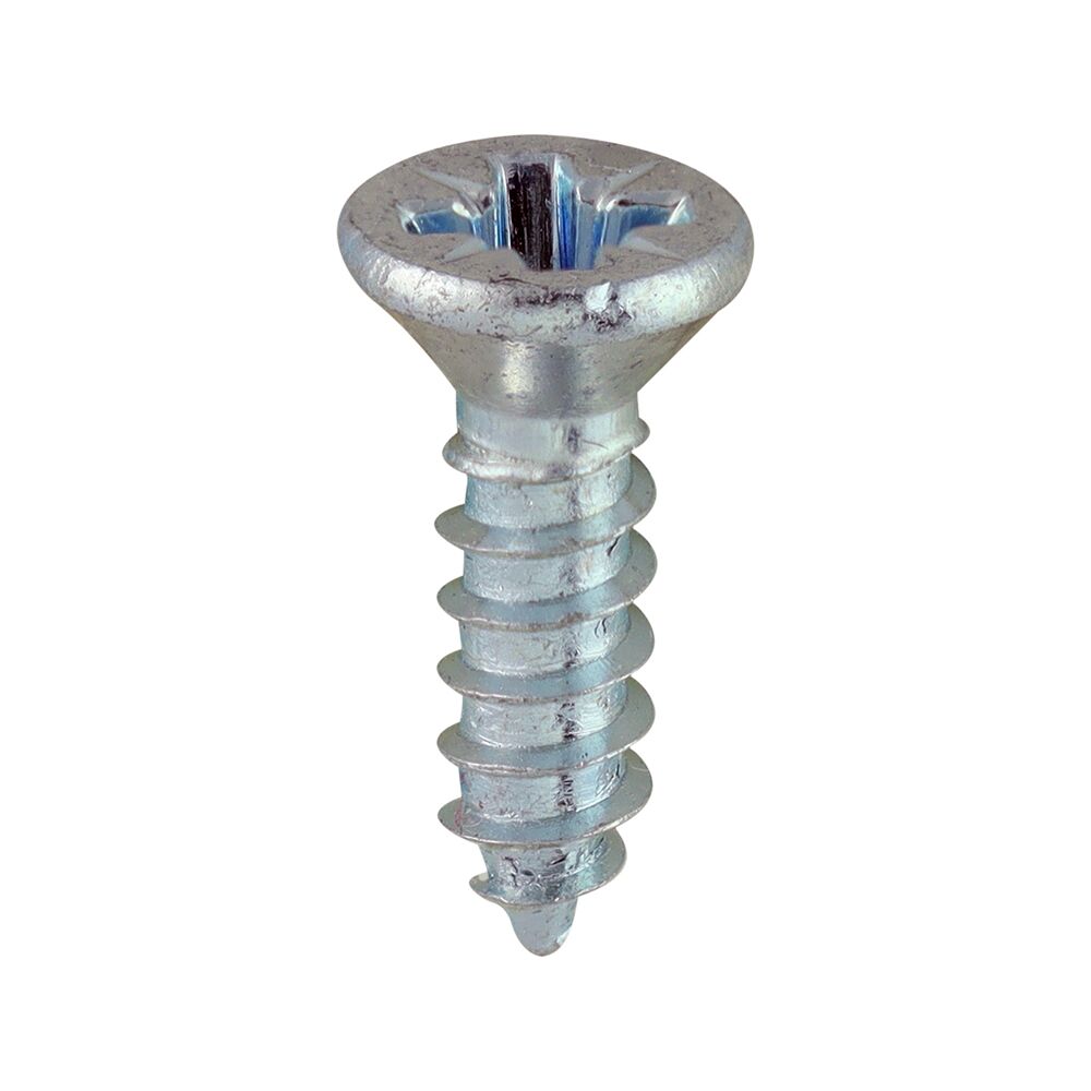 8 x 1/2 - (4.2 x 13) Metal Tapping Screws - PZ - Countersunk - Self-Tapping - Zinc