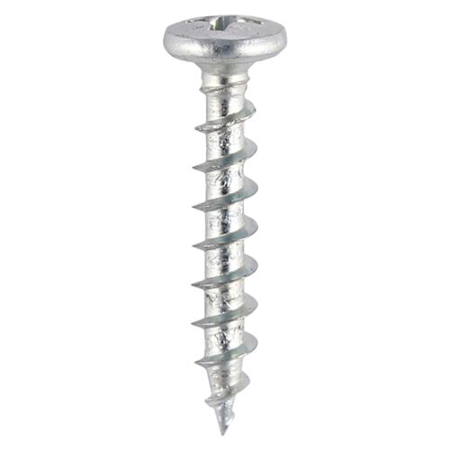 4.3 x 25mm Window Fabrication Screws - Friction Stay - Shallow Pan Countersunk - PH - Single Thread - Gimlet Point - Zinc