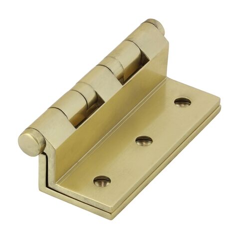 64 x 55 Cranked Ball Race Hinges - Solid Brass - Polished Brass  (Pack of 2)