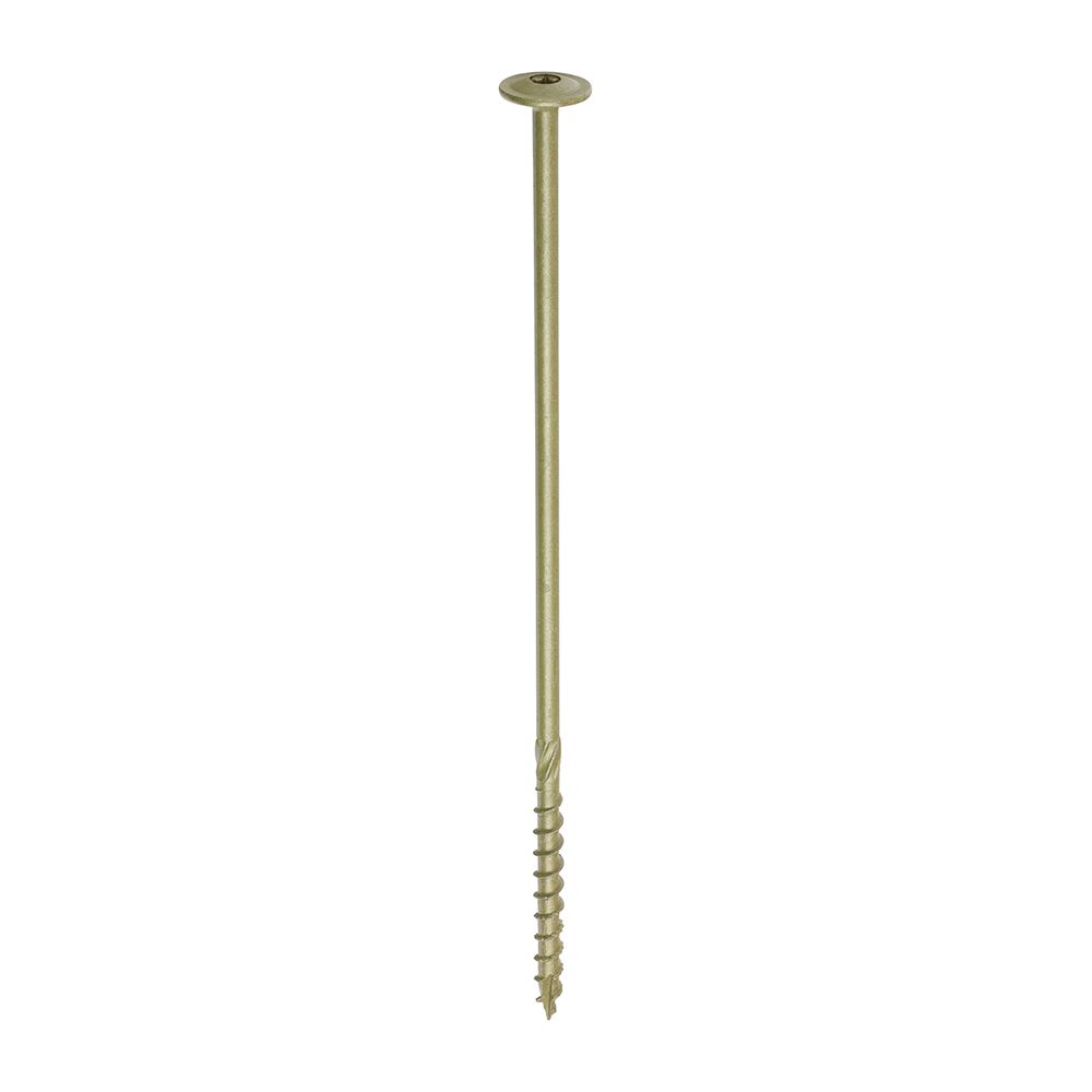 8.0 x 250mm Timber Frame Construction & Landscaping Screws - Wafer Exterior Green Organic