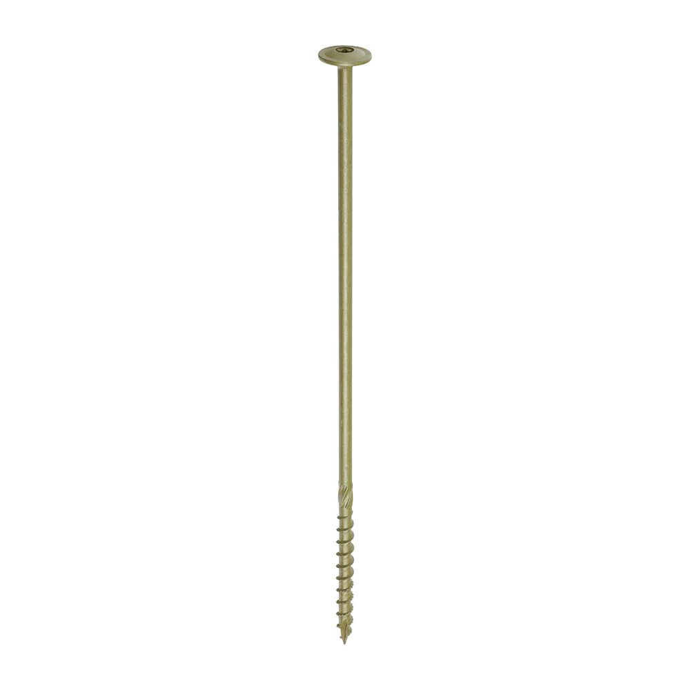 8.0 x 275mm Timber Frame Construction & Landscaping Screws - Wafer Exterior Green Organic