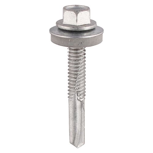 Evolution 5.5 x 75mm Hex Head Tek Screws BMBW5.5-75-5 - TEK5 Screw + Washer for Heavy Steel Section 4.0mm to 12.5mm in A2 BiMetal