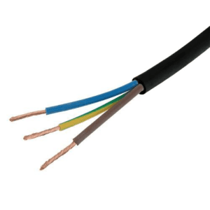 0.75mm 3183Y 3 Core Electrical Flex Round Cable Wire (Per 1 Meter) - Black
