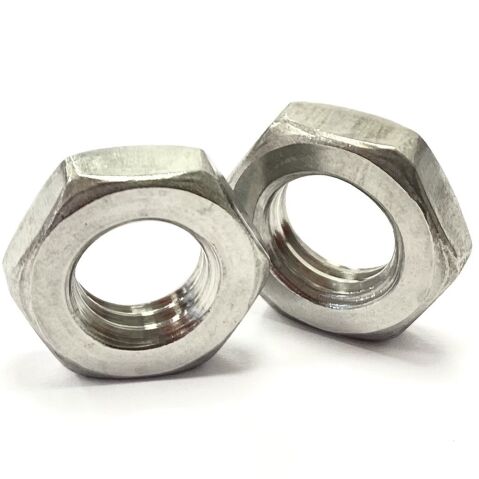 M12 x 1.25mm Fine Pitch Stainless Steel Lock Nuts ( Half Nut ) A4 (316) DIN 439