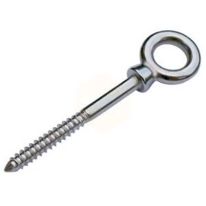 6.0 x 60mm Woodscrew Thread Eye Bolt - Stainless Steel A2 (304)