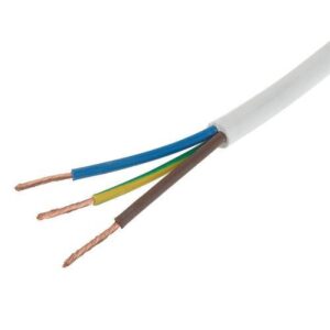 1.5mm 3183Y 3 Core Electrical Flex Round Cable Wire (Per 1 Meter) - White