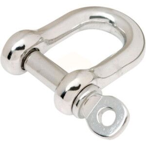 6mm Straight "D" Shackle - Marine Grade Stainless Steel A4 (316)