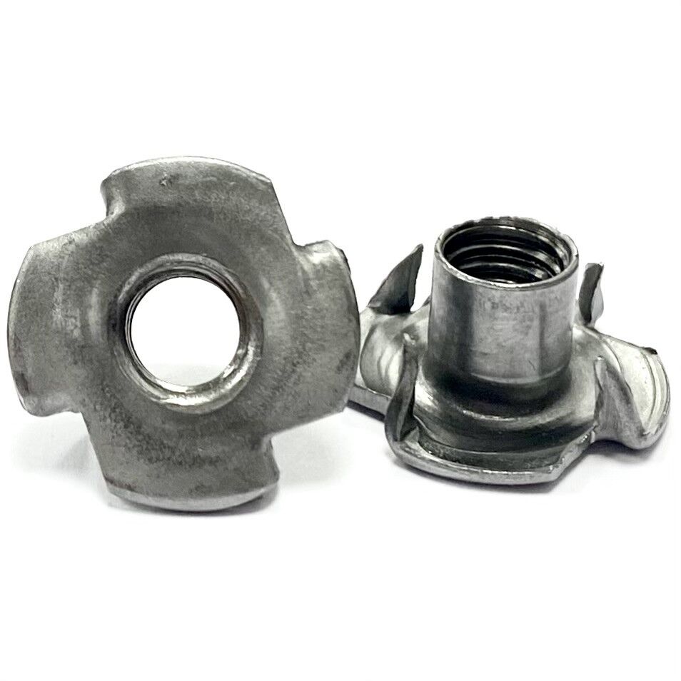 M6 Tee Nut with 4-Prong Drive, (T-Nut) ? A2 Stainless Steel