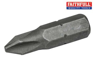 Faithfull Faithfull Phillips S2 Grade Steel Screwdriver Bits PH2 x 25mm Pack of 3 - FAISBPH225