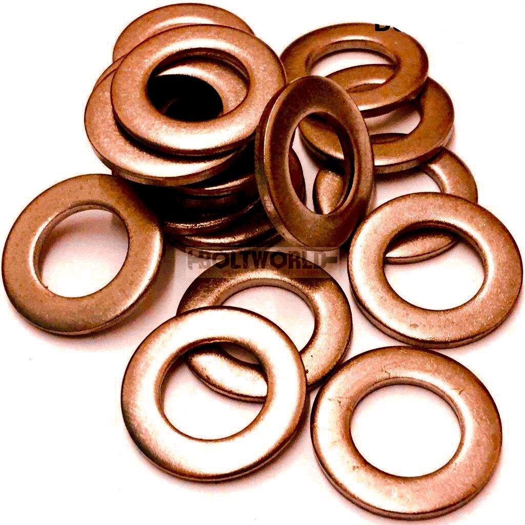 M6 x 12.5 x 0.8mm Flat Washer Form B Copper DIN 125 BS4320B