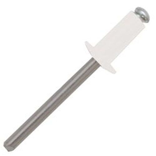 4.8 x 22.0mm Aluminium / Steel Dome Head Blind Rivet RAL 9016 - White