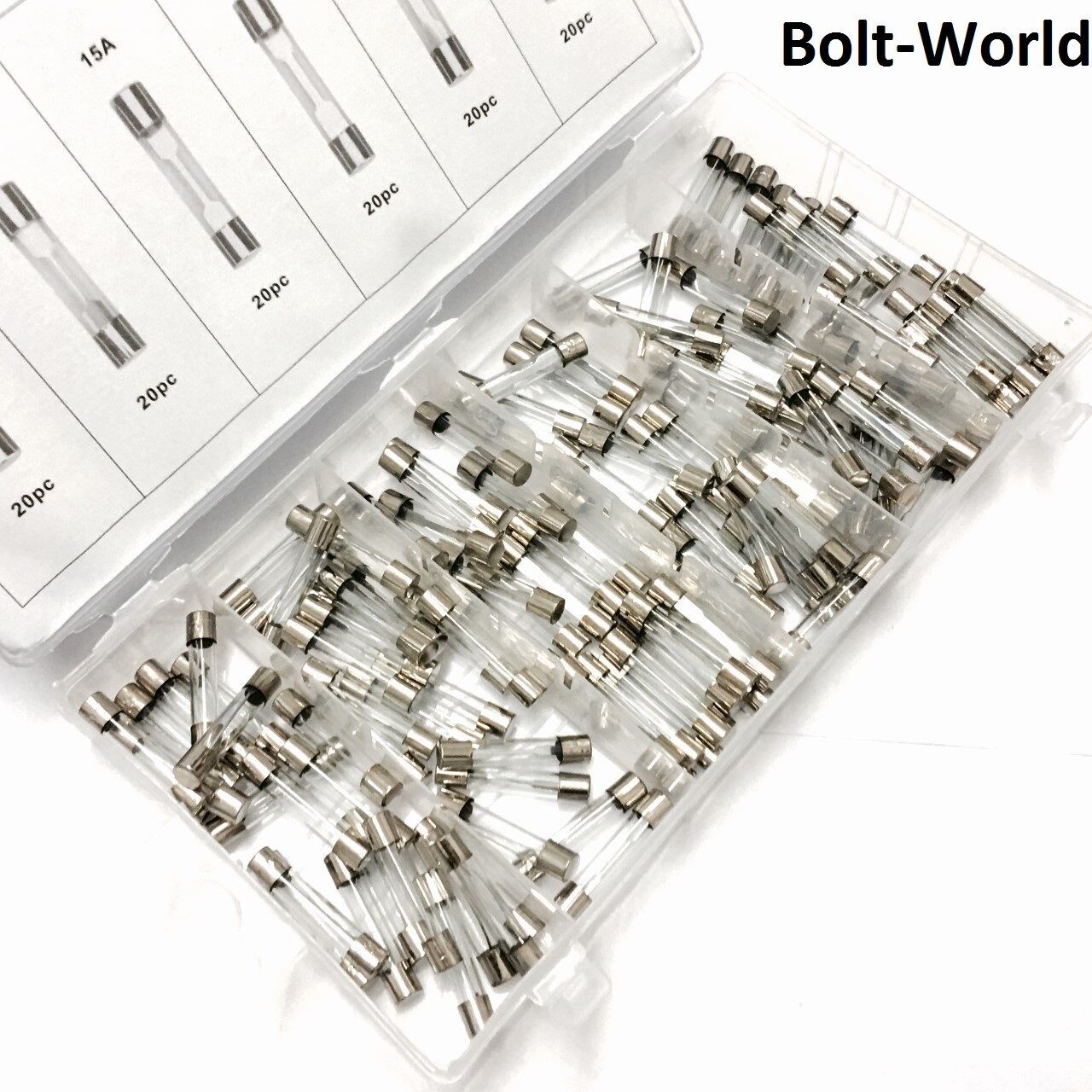 120pc Fast Blow Glass Fuse Set 5/10/15/20/25/30 Amp Electrical Auto