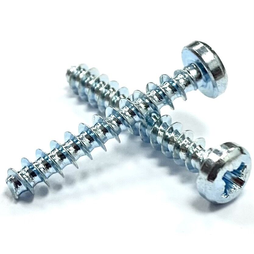4.0 x 16mm Pozi Pan Thread Forming Screws for Plastic - Bright Zinc Plated
