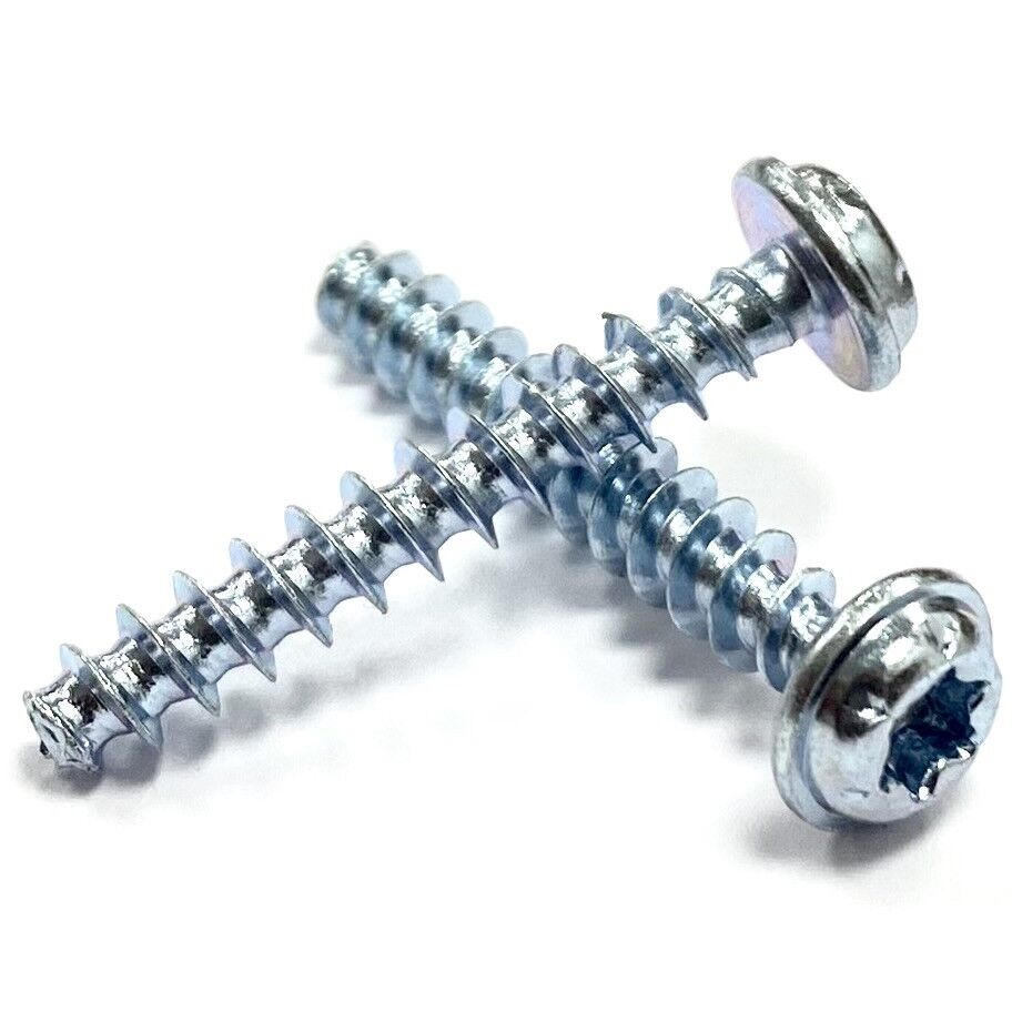 2.2 x 10mm TORX Flanged Head Thread Forming Screws for Plastics - Bright Zinc Plated