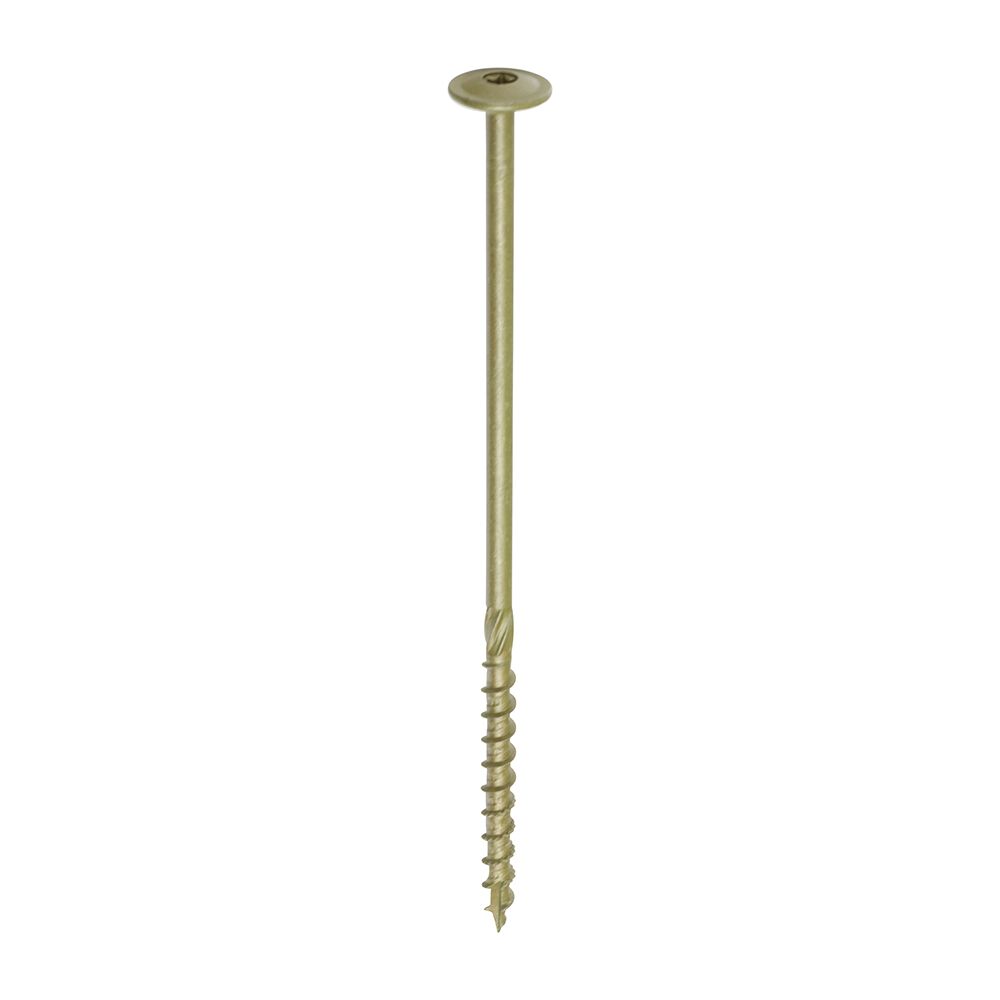 8.0 x 200mm Timber Frame Construction & Landscaping Screws - Wafer Head - Exterior - Green Organic