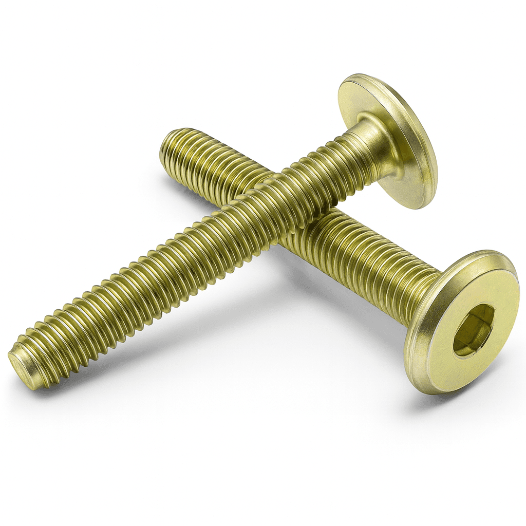 M6 x 120mm Furniture Connector Bolts / Connecting Bolts - Yellow Zinc Plated