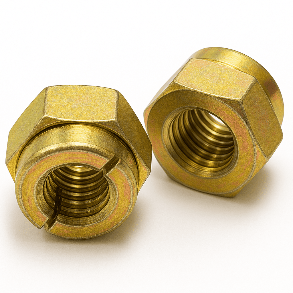 M12 Aerotight Aerotite All Metal Self Looking Nut Yellow Zinc Plated