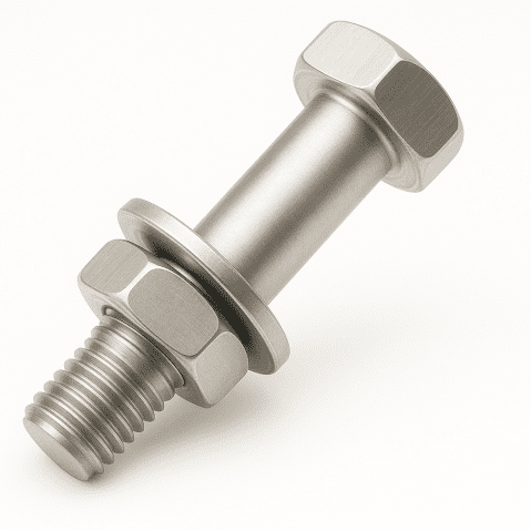 M16 x 45mm Hexagon Head Part Threaded Bolts, Nut & Washer (Assembled Bolt) Stainless Steel A2 (304), DIN 931