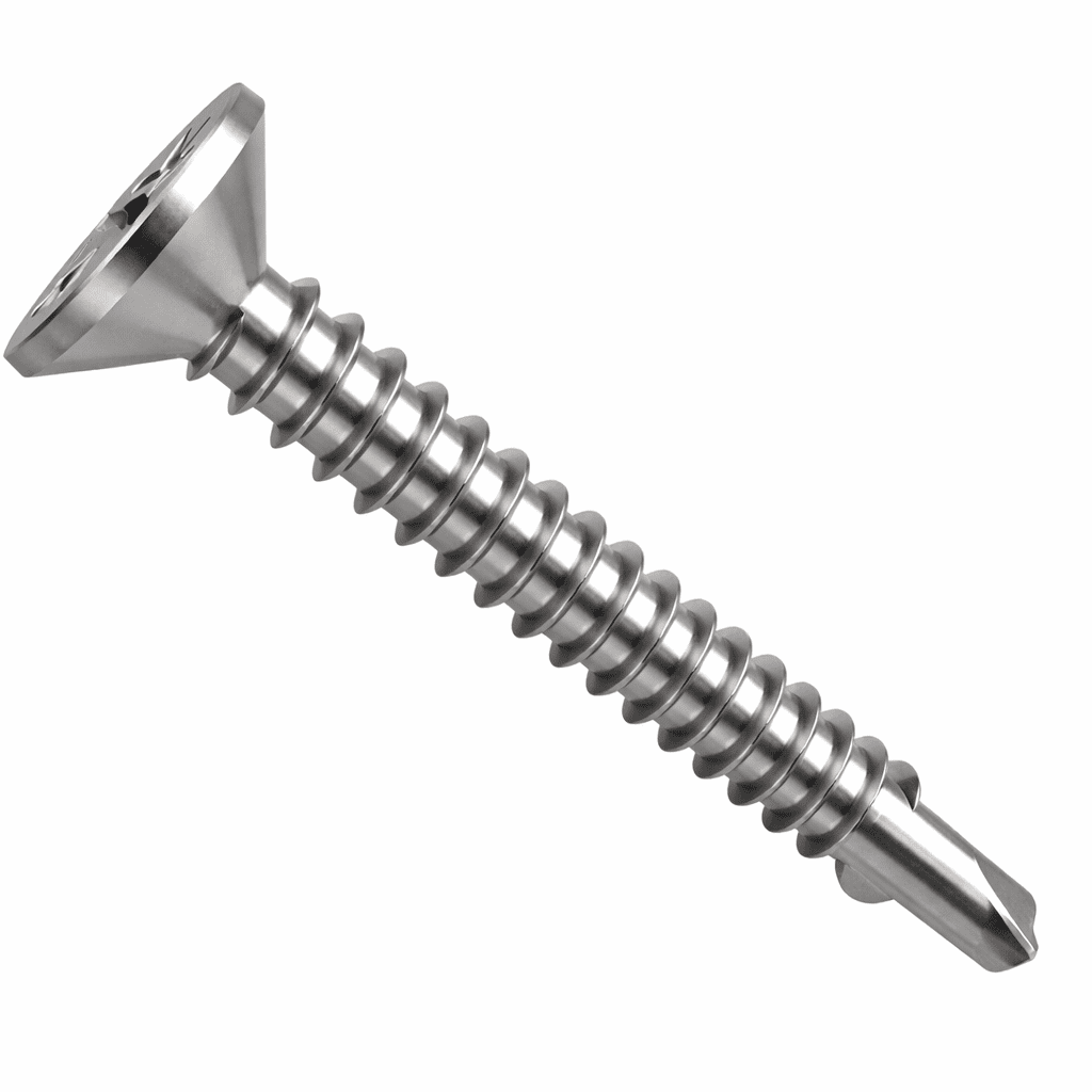 Evolution 5.5 x 50mm Phillips Countersunk Timber Tek Screws BMWD5.5-50-3 - Timber TEK3 Wing Drill Screw Phil Csk 1.2mm to 3.5mm in A2 Bimetal