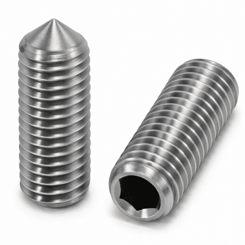 M6 x 10mm Socket Set Grub Screws Cone Point, A2 Stainless Steel (304), DIN 914