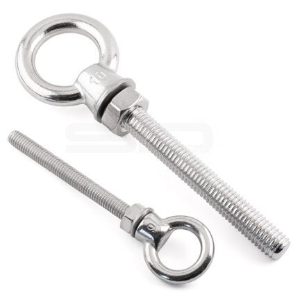 6 x 110mm Long Lifting Eye Bolts -  Marine Grade Stainless Steel A4 (316)