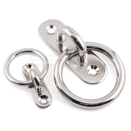 M6 Oblong Pad Eye Plates with Ring - Marine Grade Stainless Steel A4 (316)