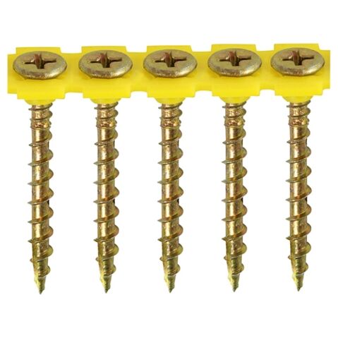 4.2 x 50mm Solo Collated Chipboard & Woodscrews ,PH  Double Countersunk , Yellow (Pack of 1000)