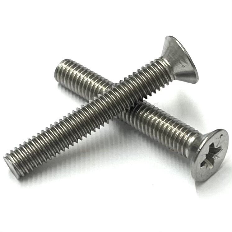 M5 x 50mm Pozidriv Countersunk Machine Screws - Stainless Steel A4 (316) DIN 965