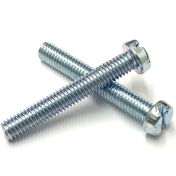 M4 x 8mm Cheese Head Slot Machine Screw Mild steel Bright Zinc Plated , Din 84