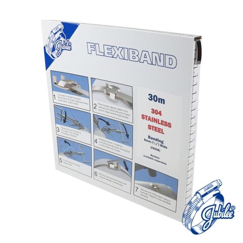 9mm x 30m Jubilee Flexiband Stainless Steel - (1 Each)