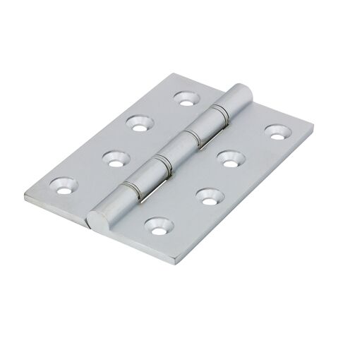 102 x 67 Double Stainless Steel Washered Hinges - Solid Brass - Satin Chrome (Pack of 2)