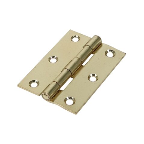 63 x 44 Butt Hinge - Fixed Pin (1838) - Electro Brass  (Pack of 2)