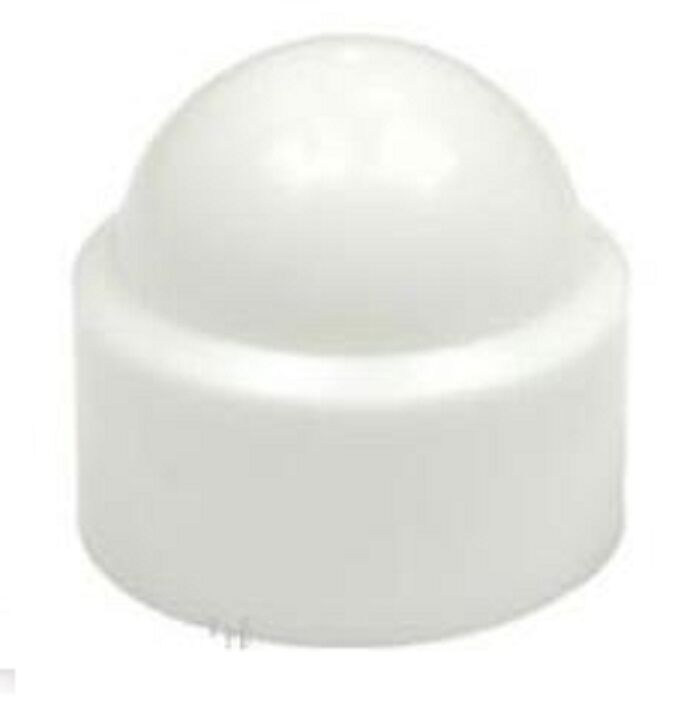 M5 (8mm) Plastic Nut & Bolt Cover Cap, Plastic Polyethylene White