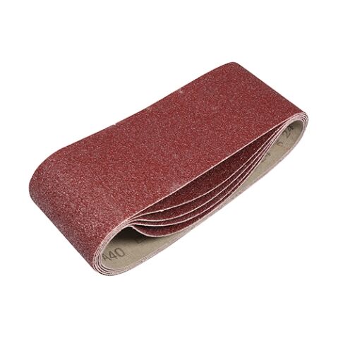 75 x 457mm Sanding Belts - 40 Grit - Red (Pack of 5)