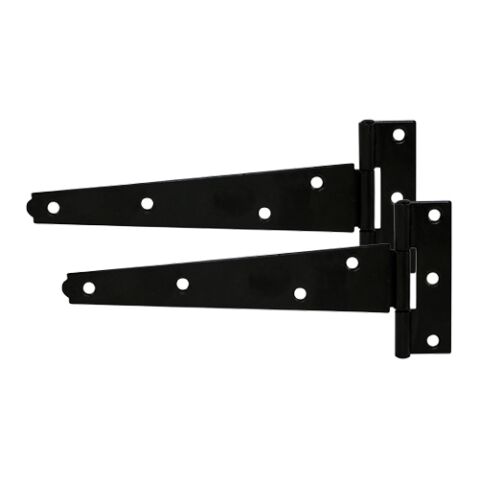 12" Pair of Light Tee Hinges - Black