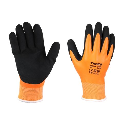 Large Aqua Thermal Grip Glove - Sandy Latex Coated Polyester