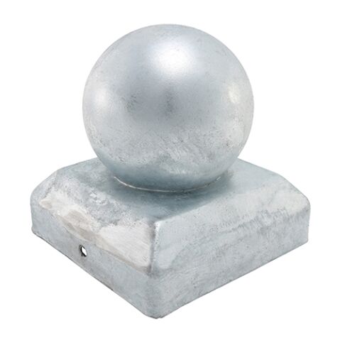100mm Ball Fence Post Cap - Zinc