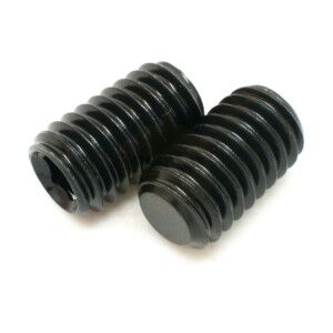 M5 x 18mm Socket Setscrews Flat Point - BLACK Stainless Steel A2 (304) DIN 913