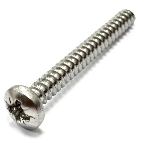 No.2 x 3/8" (2.2 x 9.5mm) Pozi Pan Self Tapping Screws Blunt Point Type F(B) - Stainless Steel A2 (304) -DIN 7981F