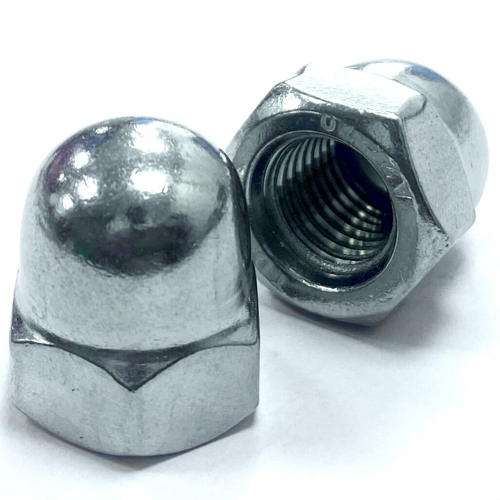 M5 Dome Nut, Mild Steel Bright Zinc Plated Grade 6 DIN 1587