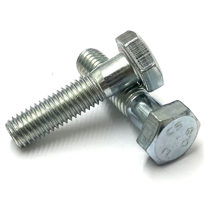 M6 x 100mm Hexagon Bolts Grade 10.9 High Tensile Part Threaded Bright Zinc Plated - DIN 931