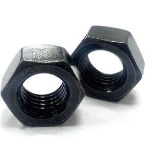 M16 Hexagon Full Nuts, LEFT Hand Thread, BLACK Stainless Steel A2 (304) DIN 934
