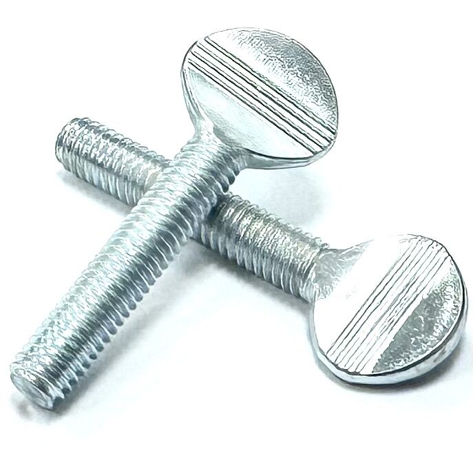 M5 x 10mm Plain Shoulderless Thumb Screw, Bright Zinc Plated