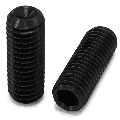 M12 x 45mm Socket Set Grub Screws Cup Point BLACK A2 Stainless Steel (304), DIN 916