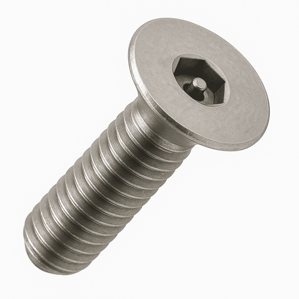M4 x 8mm Security Machine Screws - Pin Hex Countersunk, Stainless Steel A2 (304)