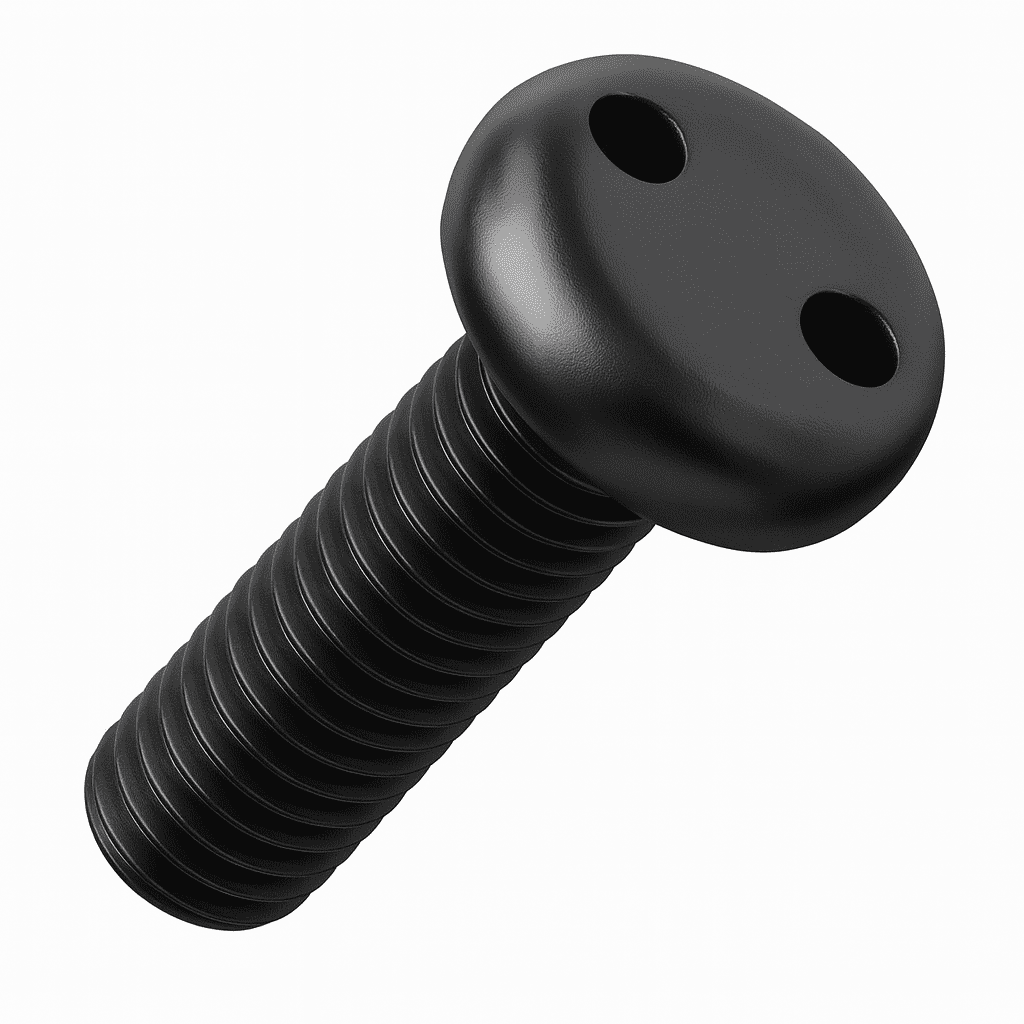 M5 x 50mm 2-Hole Security Machine Screws - Snake Eye Pan Head BLACK Stainless Steel A2 (304)
