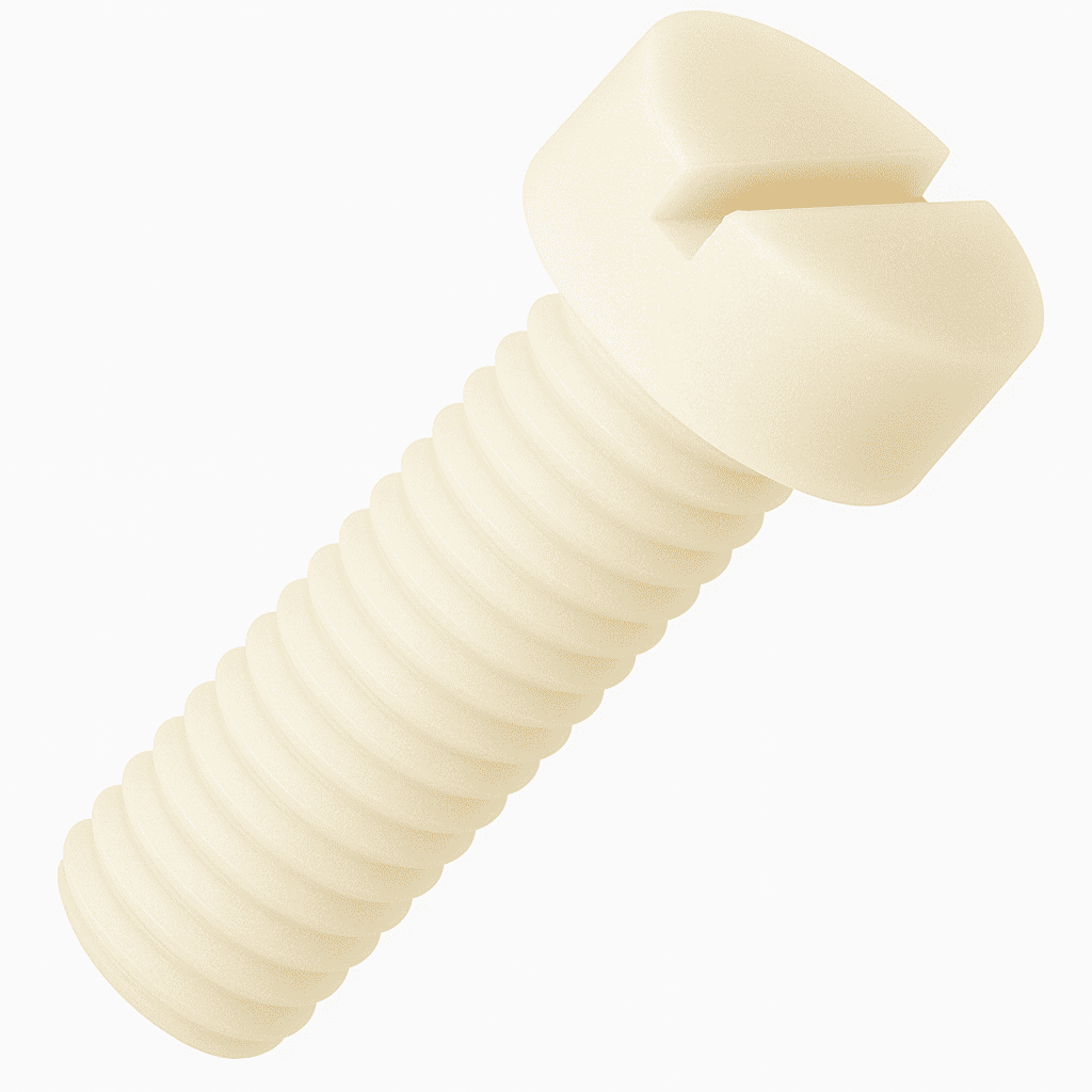 M3 x 6mm Slotted Cheese Head Machine Screws - Plastic Polyamide (Nylon) 6.6 - DIN 84
