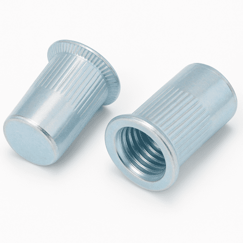 M10 x 32.5 Steel Grooved Countersunk Head, Round Closed End Rivet Nut, Grip range 4.5 - 6.5mm, Hole Size 13.0mm